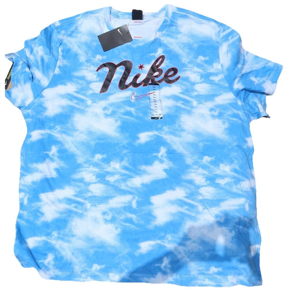 Nike Sportswear Tie Dye Graphic T-Shirt Blue White Men’s 3XL NWT